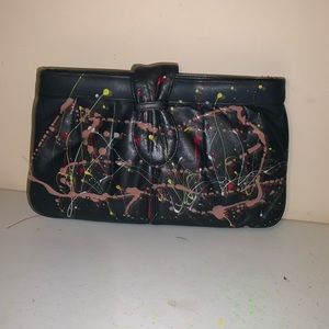 Splashed navy handbag